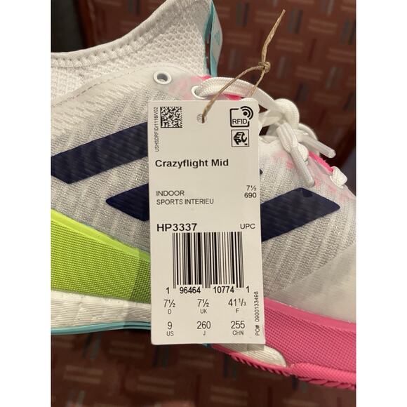 New Women’s Sz 9 Adidas Crazyflight Mid White Indoor Volleyball Shoes HP3337 - Picture 7 of 8